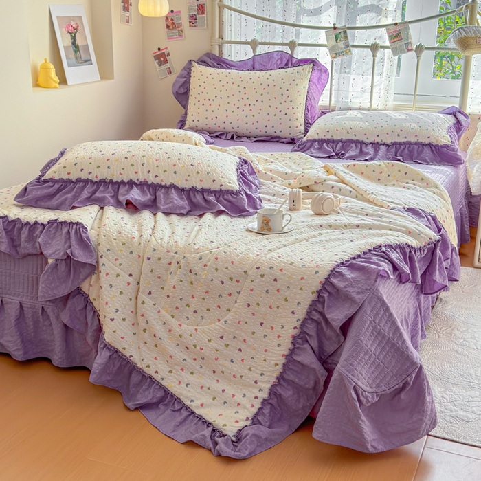 91家纺网 家纺一手货源 找家纺 （总）梵希雅 2026新款泡芙纱床盖夏被四件套