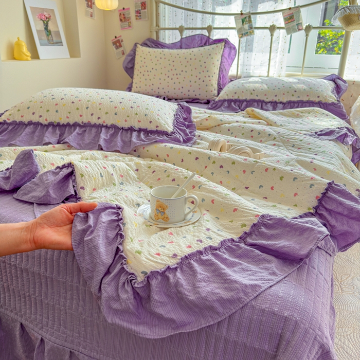 91家纺网 家纺一手货源 找家纺 （总）梵希雅 2026新款泡芙纱床盖夏被四件套