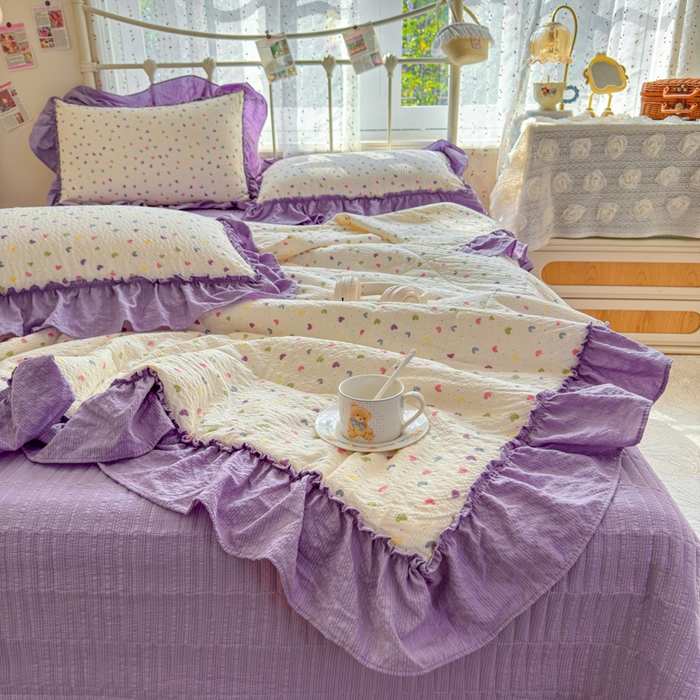 91家纺网 家纺一手货源 找家纺 （总）梵希雅 2026新款泡芙纱床盖夏被四件套