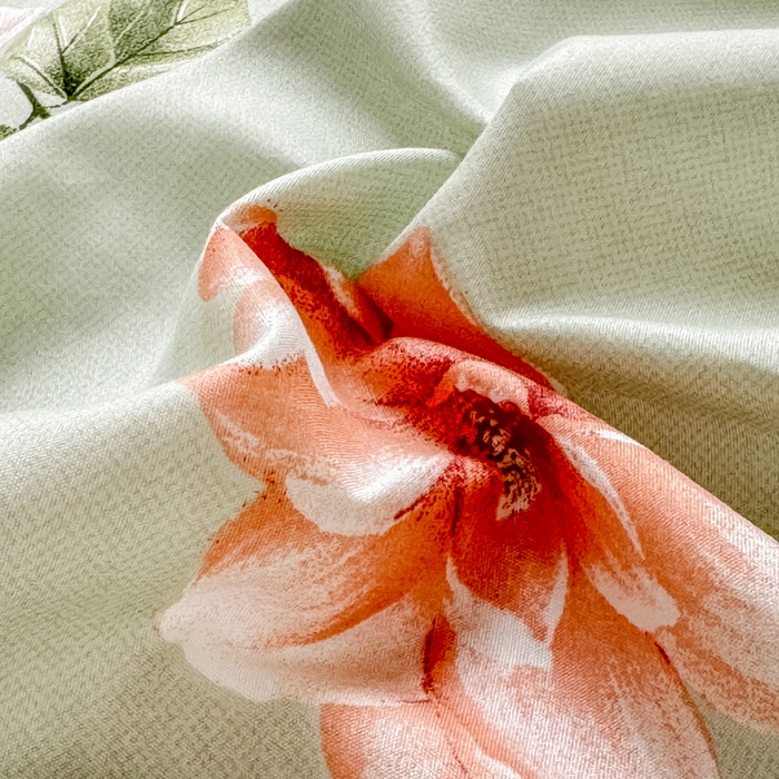 91家纺网 家纺一手货源 找家纺 莎臣豹 2026新款植物羊绒单品单件单床裙可配床裙三件套诗情画意绿