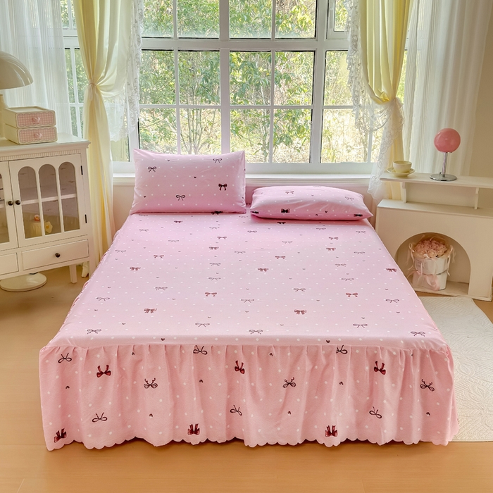 莎臣豹 2026新款植物羊绒单品单件单床裙可配床裙三件套甜美风趣