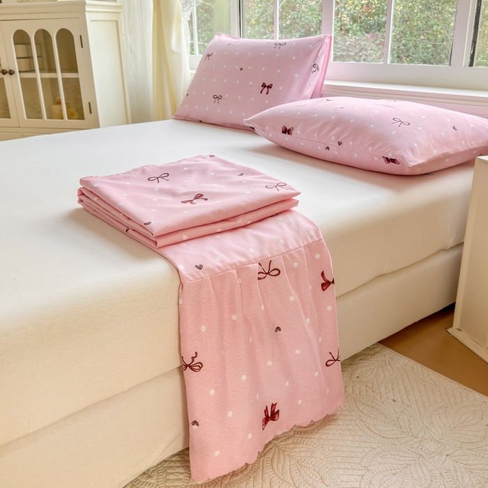 91家纺网 家纺一手货源 找家纺 莎臣豹 2026新款植物羊绒单品单件单床裙可配床裙三件套甜美风趣