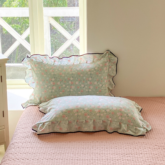 91家纺网 家纺一手货源 找家纺 仟网汇 2026新款A类赫本针织双层纱床盖四件套床盖夏被四件套 春晴