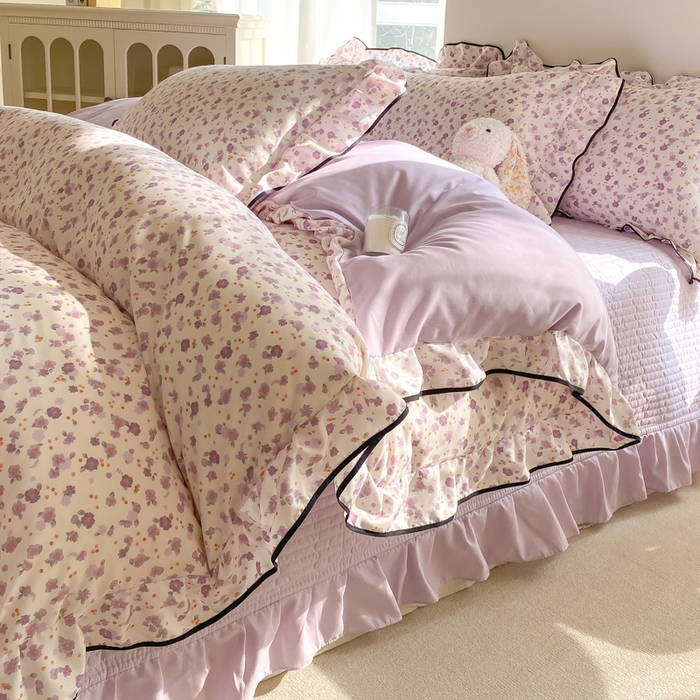 91家纺网 家纺一手货源 找家纺 （总）仟网汇 2026新款A类赫本针织双层纱床盖四件套床盖夏被四件套