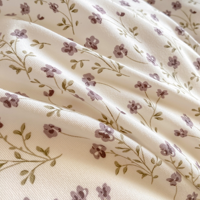 91家纺网 家纺一手货源 找家纺 仟网汇 2026新款A类赫本针织双层纱床盖四件套床盖夏被四件套 小紫花