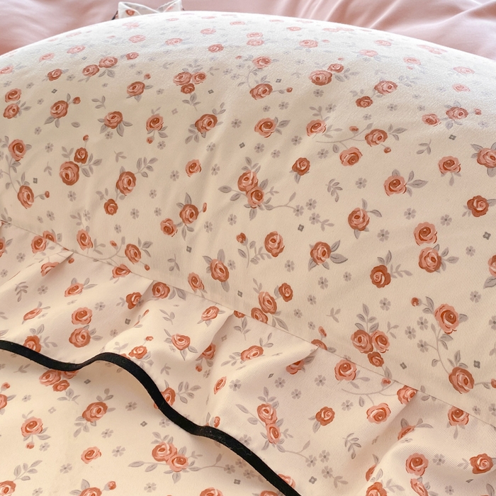 91家纺网 家纺一手货源 找家纺 仟网汇 2026新款A类赫本针织双层纱床盖四件套床盖夏被四件套 花季