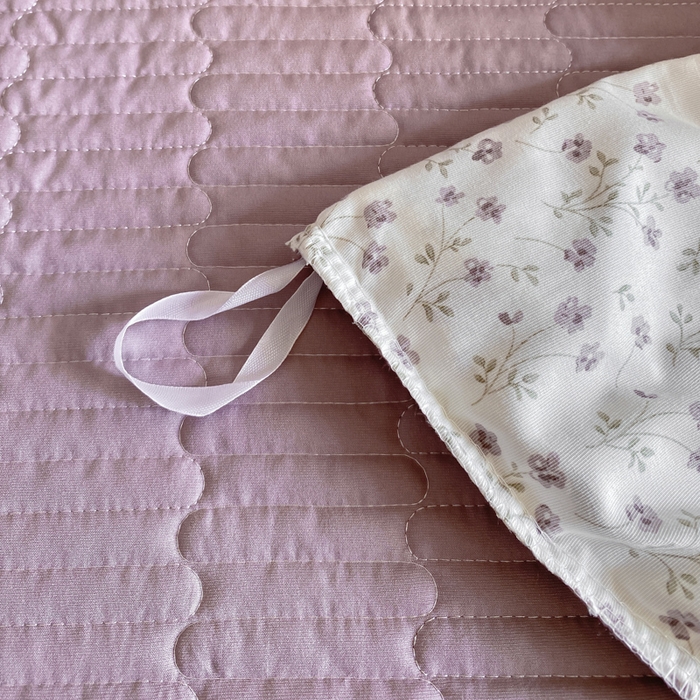 91家纺网 家纺一手货源 找家纺 仟网汇 2026新款A类赫本针织双层纱床盖四件套床盖夏被四件套 小紫花