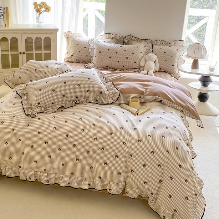 91家纺网 家纺一手货源 找家纺 仟网汇 2026新款A类赫本针织双层纱床盖四件套床盖夏被四件套 旺仔