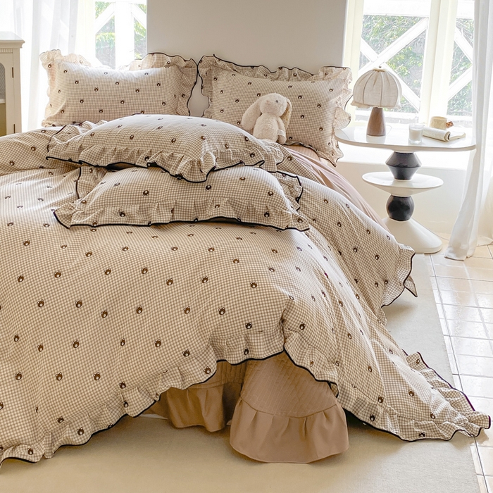 91家纺网 家纺一手货源 找家纺 仟网汇 2026新款A类赫本针织双层纱床盖四件套床盖夏被四件套 旺仔