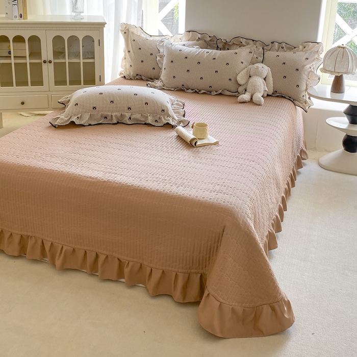 91家纺网 家纺一手货源 找家纺 仟网汇 2026新款A类赫本针织双层纱床盖四件套床盖夏被四件套 旺仔