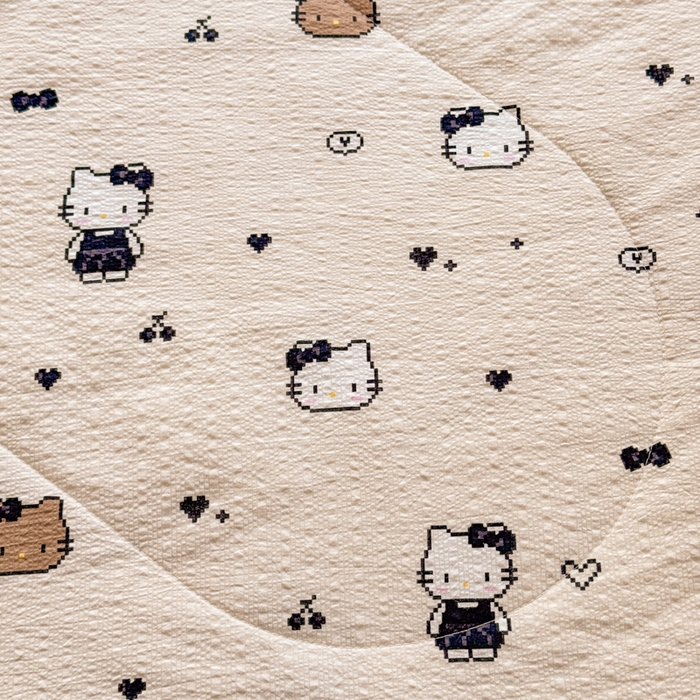 91家纺网 家纺一手货源 找家纺 梵希雅 2026新款泡芙纱床盖夏被四件套 奥利奥小猫