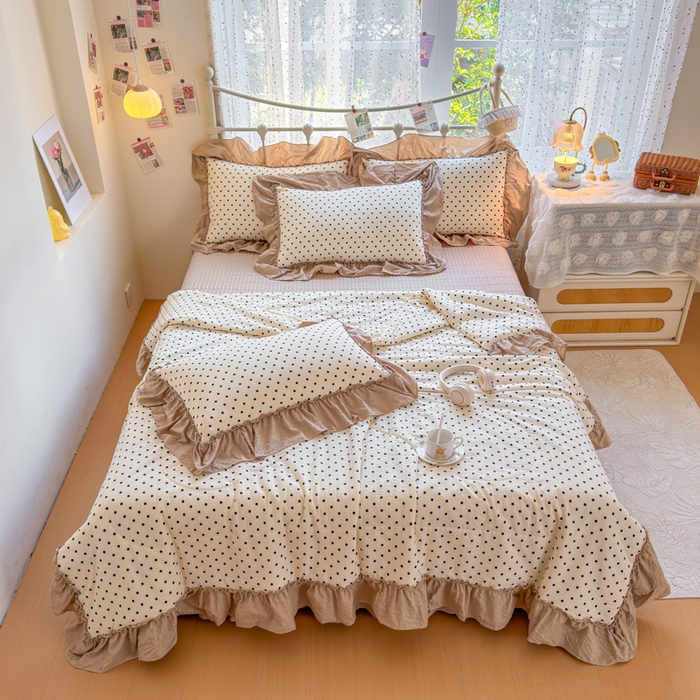 梵希雅 2026新款泡芙纱床盖夏被四件套 波点