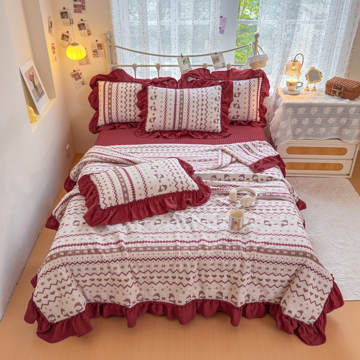 91家纺网 家纺一手货源 找家纺 （总）梵希雅 2026新款泡芙纱床盖夏被四件套