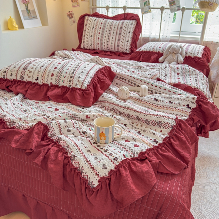 91家纺网 家纺一手货源 找家纺 梵希雅 2026新款泡芙纱床盖夏被四件套 萌物条条