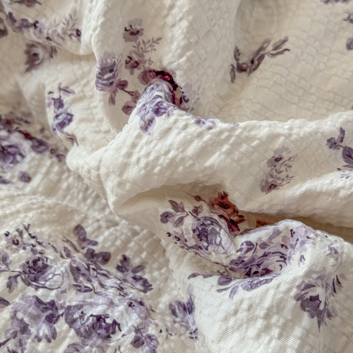 91家纺网 家纺一手货源 找家纺 梵希雅 2026新款泡芙纱床盖夏被四件套 若汐