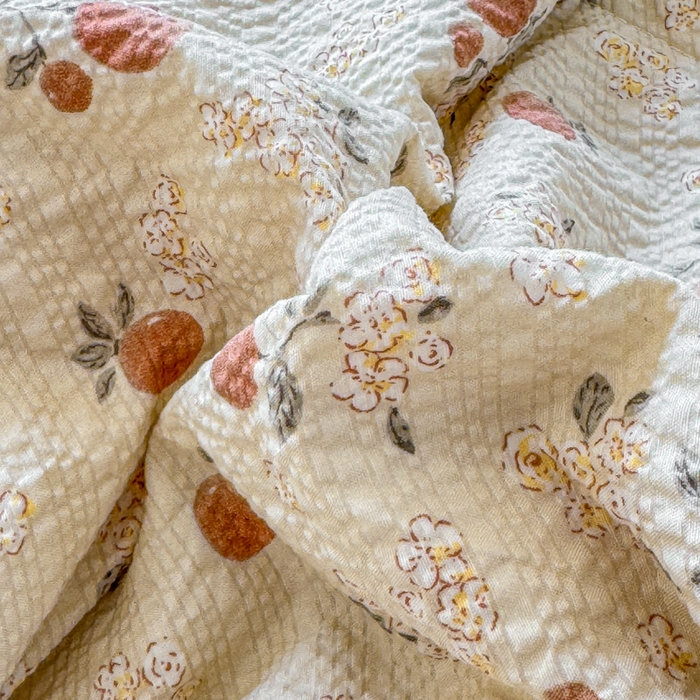 91家纺网 家纺一手货源 找家纺 梵希雅 2026新款泡芙纱床盖夏被四件套 柿柿如意