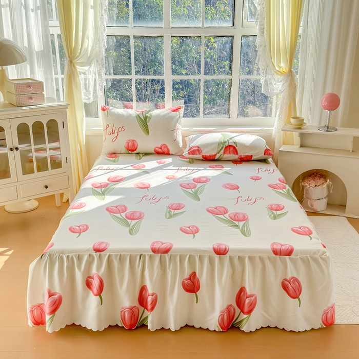 莎臣豹 2026新款植物羊绒单品单件单床裙可配床裙三件套唯爱花季