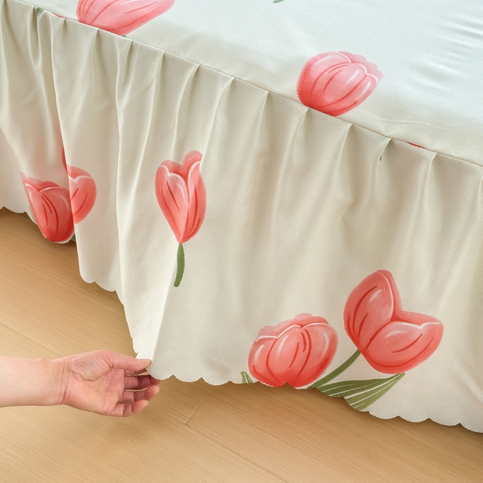 91家纺网 家纺一手货源 找家纺 莎臣豹 2026新款植物羊绒单品单件单床裙可配床裙三件套唯爱花季