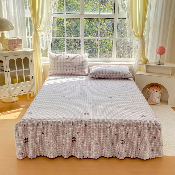 莎臣豹 2026新款植物羊绒单品单件单床裙可配床裙三件套乌梅樱桃