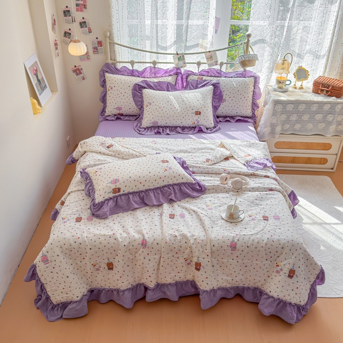 梵希雅 2026新款泡芙纱床盖夏被四件套 星晴