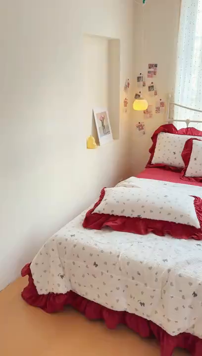 91家纺网 家纺一手货源 找家纺 梵希雅 2026新款泡芙纱床盖夏被四件套 灰蝴蝶结