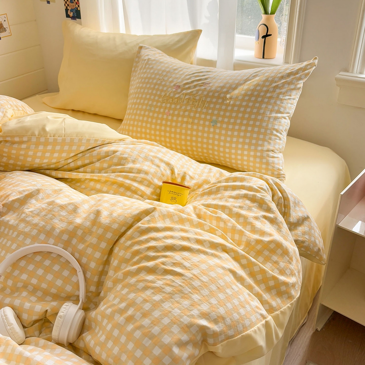 91家纺网 家纺一手货源 找家纺 我心家纺 2026新款卡通刺绣四件套 小萌宝-黄