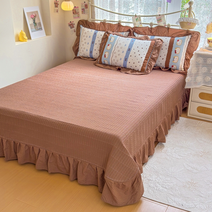 91家纺网 家纺一手货源 找家纺 梵希雅 2026新款泡芙纱床盖夏被四件套 小猫条