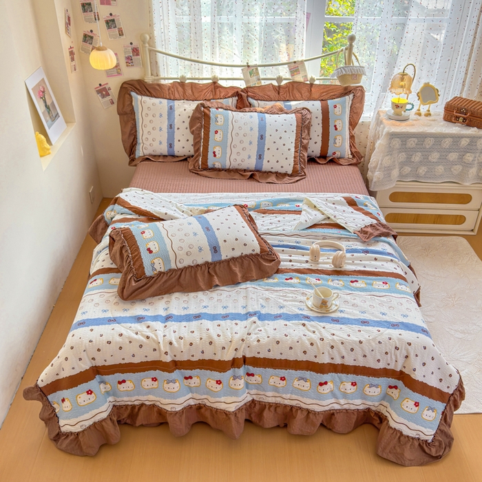 91家纺网 家纺一手货源 找家纺 （总）梵希雅 2026新款泡芙纱床盖夏被四件套