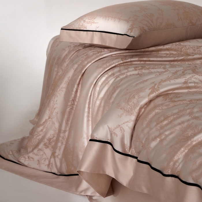 91家纺网 家纺一手货源 找家纺 金奇达家纺 2026新款丝光色织提花四件套-洛克庄园系列（标准号全网控价（折后券后）不低于359元 会员减50） 洛克庄园-浣柔纱