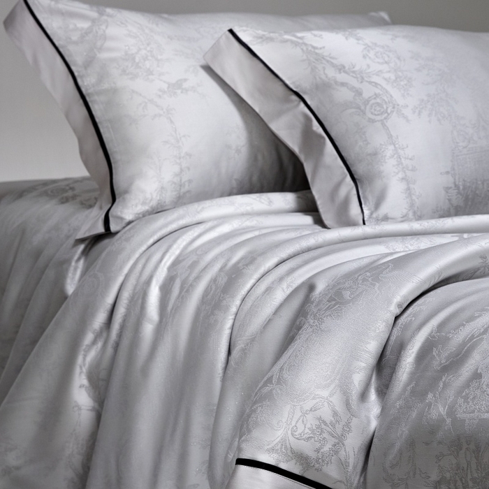 91家纺网 家纺一手货源 找家纺 金奇达家纺 2026新款丝光色织提花四件套-洛克庄园系列（标准号全网控价（折后券后）不低于359元 会员减50） 洛克庄园-慕斯灰