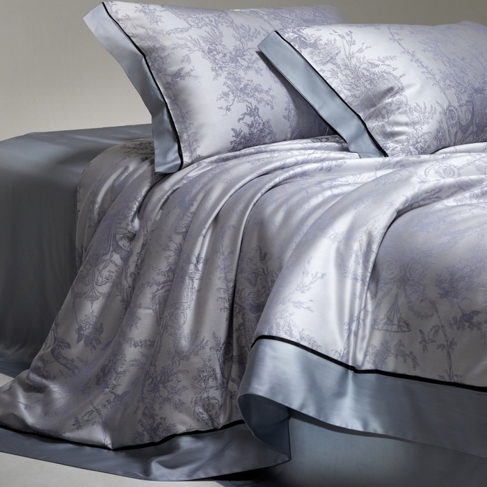 91家纺网 家纺一手货源 找家纺 金奇达家纺 2026新款丝光色织提花四件套-洛克庄园系列（标准号全网控价（折后券后）不低于359元 会员减50） 洛克庄园-邦迪蓝