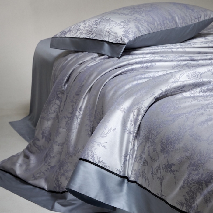 91家纺网 家纺一手货源 找家纺 金奇达家纺 2026新款丝光色织提花四件套-洛克庄园系列（标准号全网控价（折后券后）不低于359元 会员减50） 洛克庄园-邦迪蓝