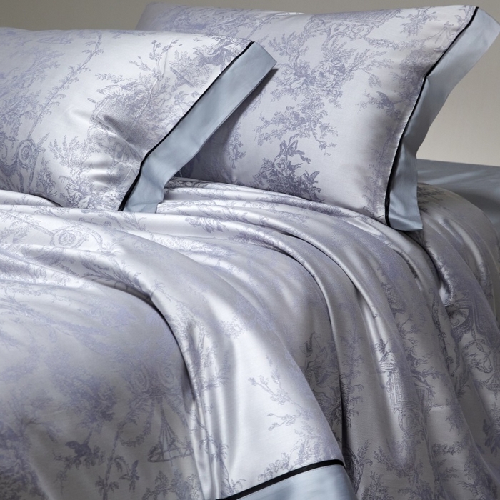 91家纺网 家纺一手货源 找家纺 金奇达家纺 2026新款丝光色织提花四件套-洛克庄园系列（标准号全网控价（折后券后）不低于359元 会员减50） 洛克庄园-邦迪蓝