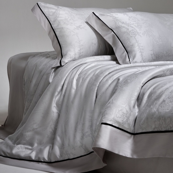 91家纺网 家纺一手货源 找家纺 金奇达家纺 2026新款丝光色织提花四件套-洛克庄园系列（标准号全网控价（折后券后）不低于359元 会员减50） 洛克庄园-慕斯灰