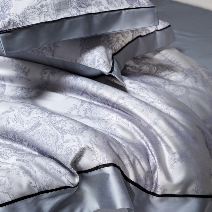 91家纺网 家纺一手货源 找家纺 金奇达家纺 2026新款丝光色织提花四件套-洛克庄园系列（标准号全网控价（折后券后）不低于359元 会员减50） 洛克庄园-邦迪蓝