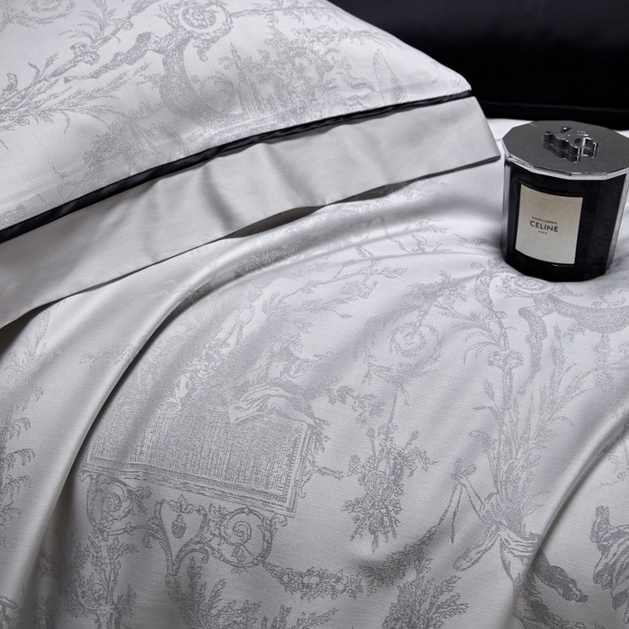 91家纺网 家纺一手货源 找家纺 金奇达家纺 2026新款丝光色织提花四件套-洛克庄园系列（标准号全网控价（折后券后）不低于359元 会员减50） 洛克庄园-慕斯灰