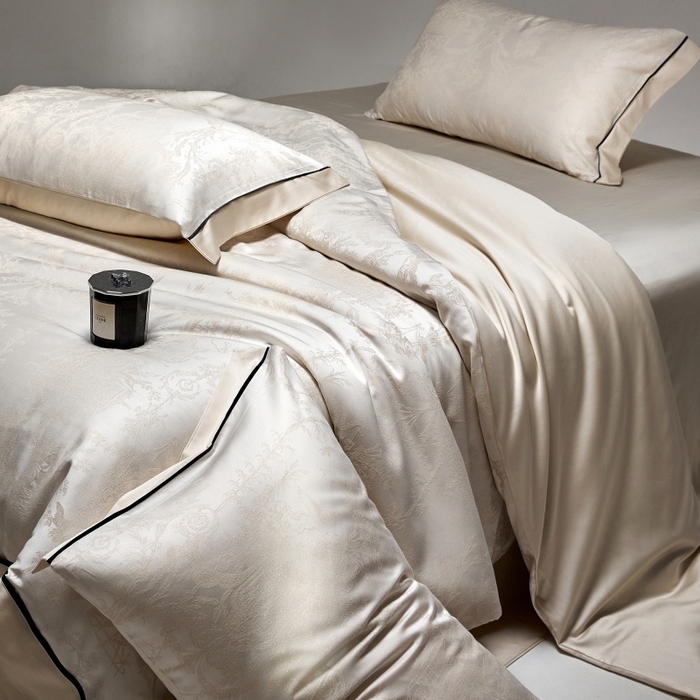 91家纺网 家纺一手货源 找家纺 金奇达家纺 2026新款丝光色织提花四件套-洛克庄园系列（标准号全网控价（折后券后）不低于359元 会员减50） 洛克庄园-芝士黄