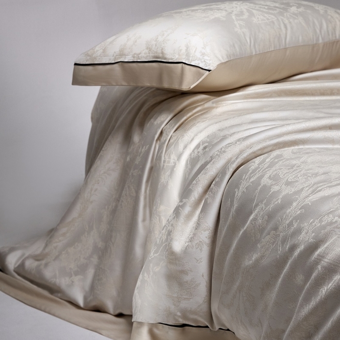 91家纺网 家纺一手货源 找家纺 金奇达家纺 2026新款丝光色织提花四件套-洛克庄园系列（标准号全网控价（折后券后）不低于359元 会员减50） 洛克庄园-芝士黄