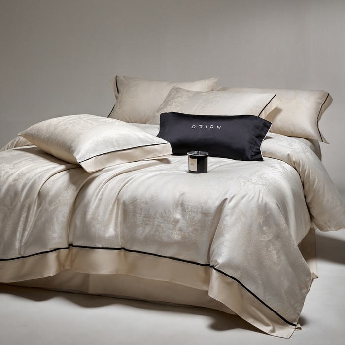 91家纺网 家纺一手货源 找家纺 金奇达家纺 2026新款丝光色织提花四件套-洛克庄园系列（标准号全网控价（折后券后）不低于359元 会员减50） 洛克庄园-芝士黄