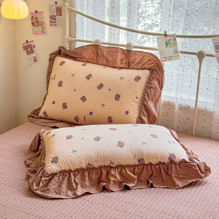 91家纺网 家纺一手货源 找家纺 梵希雅 2026新款泡芙纱床盖夏被四件套 曲奇猫