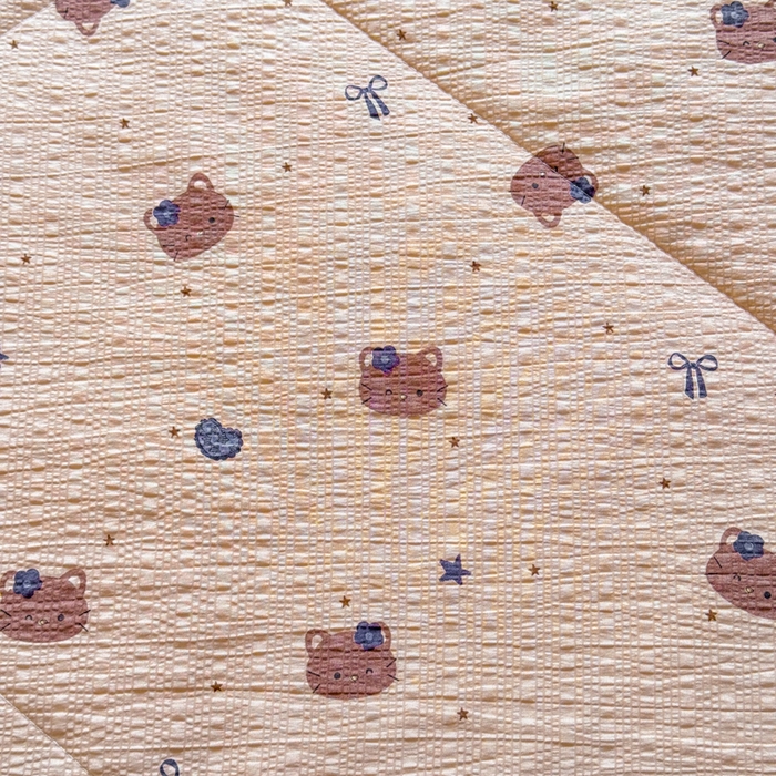 91家纺网 家纺一手货源 找家纺 梵希雅 2026新款泡芙纱床盖夏被四件套 曲奇猫