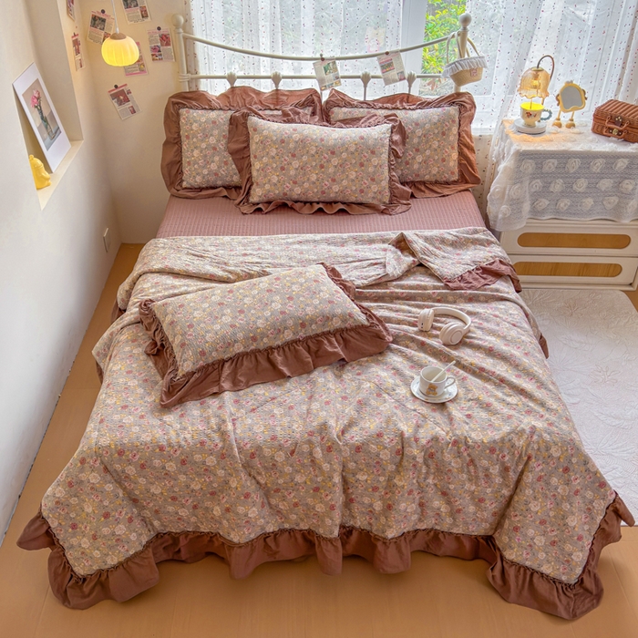 91家纺网 家纺一手货源 找家纺 （总）梵希雅 2026新款泡芙纱床盖夏被四件套