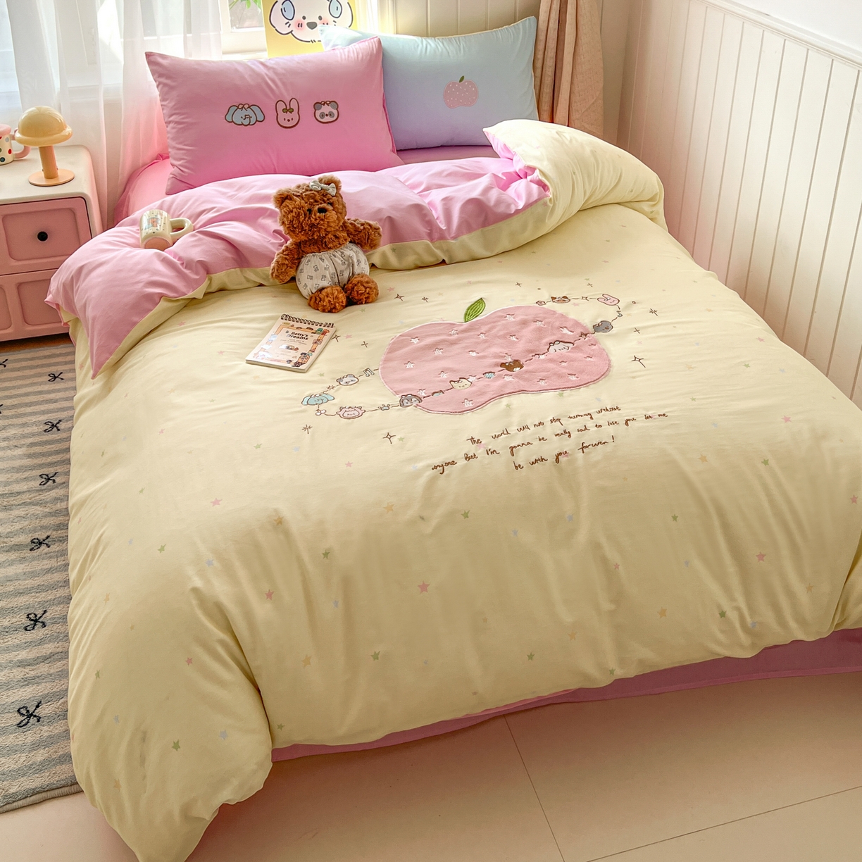 91家纺网 家纺一手货源 找家纺 （总）桃喜 2026新款全棉纯棉贴布绣四件套（会员-5元）