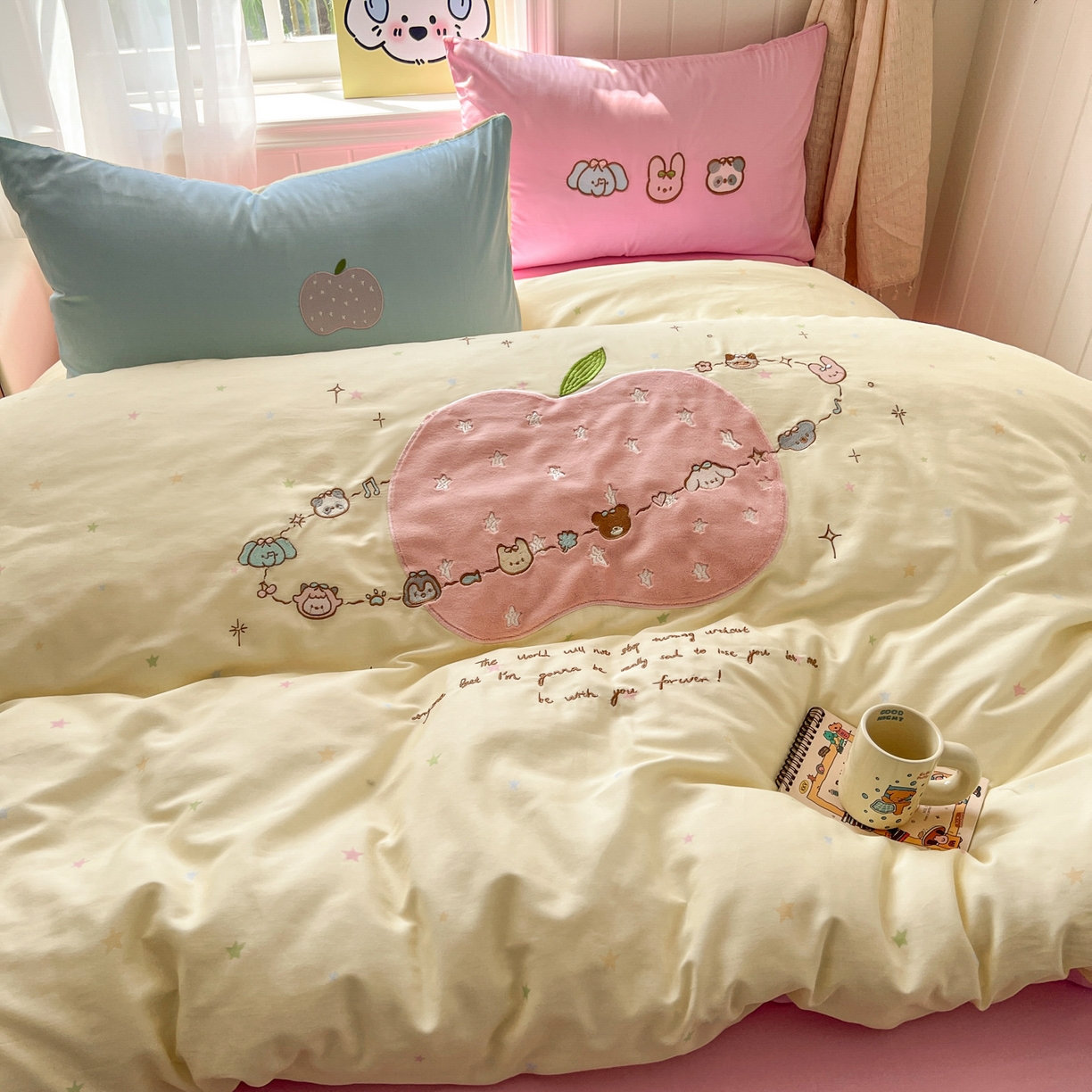 91家纺网 家纺一手货源 找家纺 （总）桃喜 2026新款全棉纯棉贴布绣四件套（会员-5元）