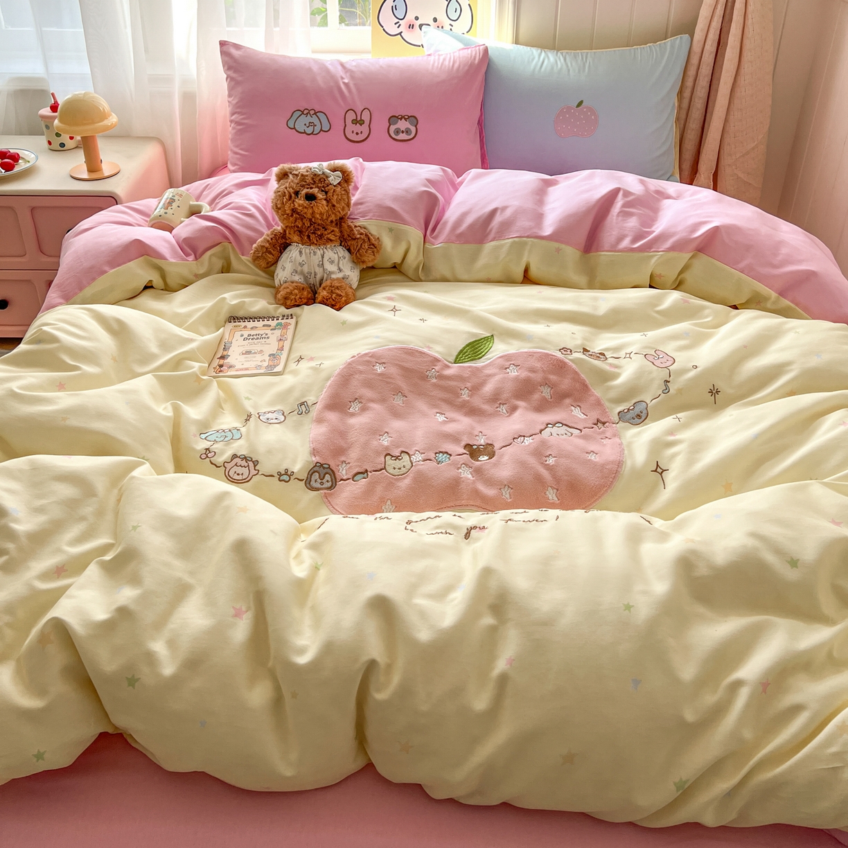 91家纺网 家纺一手货源 找家纺 （总）桃喜 2026新款全棉纯棉贴布绣四件套（会员-5元）