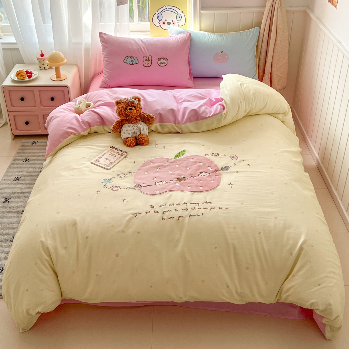 91家纺网 家纺一手货源 找家纺 （总）桃喜 2026新款全棉纯棉贴布绣四件套（会员-5元）