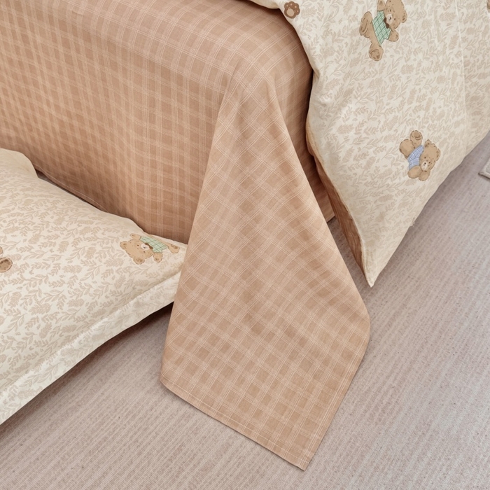 91家纺网 家纺一手货源 找家纺 简冠家纺 2026新款全棉学生三件套宿舍三件套纯棉学生床垫羽丝绒被子被芯 布朗熊