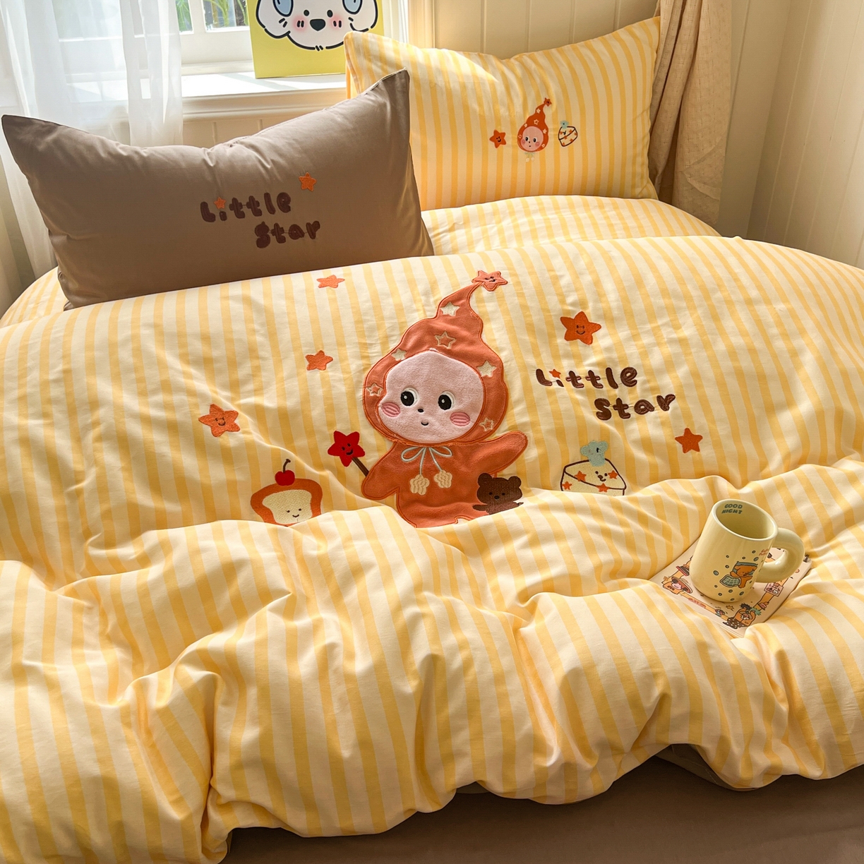 91家纺网 家纺一手货源 找家纺 桃喜 2026新款全棉纯棉贴布绣四件套（会员-5元） 帽衫宝宝（全棉）