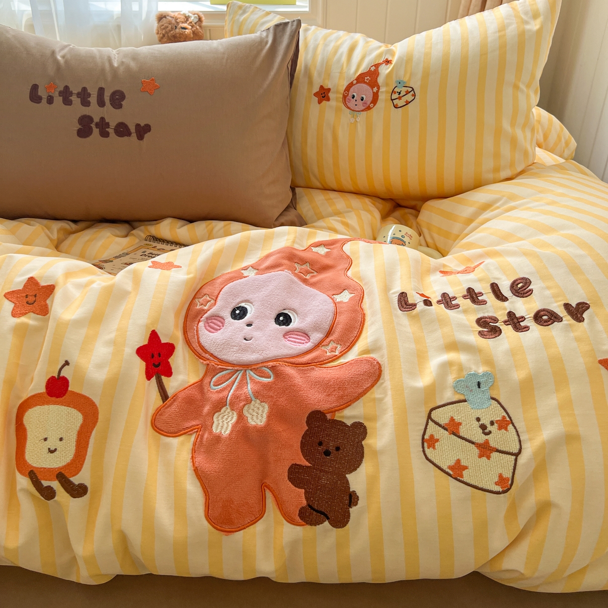 91家纺网 家纺一手货源 找家纺 桃喜 2026新款全棉纯棉贴布绣四件套（会员-5元） 帽衫宝宝（全棉）