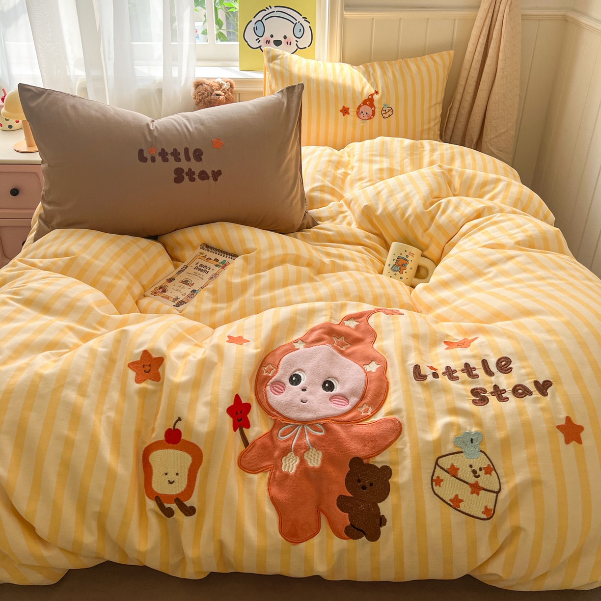 桃喜 2026新款全棉纯棉贴布绣四件套（会员-5元） 帽衫宝宝（全棉）